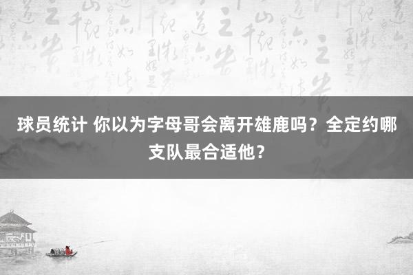 球员统计 你以为字母哥会离开雄鹿吗？全定约哪支队最合适他？