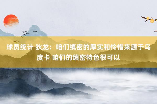 球员统计 狄龙：咱们缜密的厚实和怜惜来源于乌度卡 咱们的缜密特色很可以