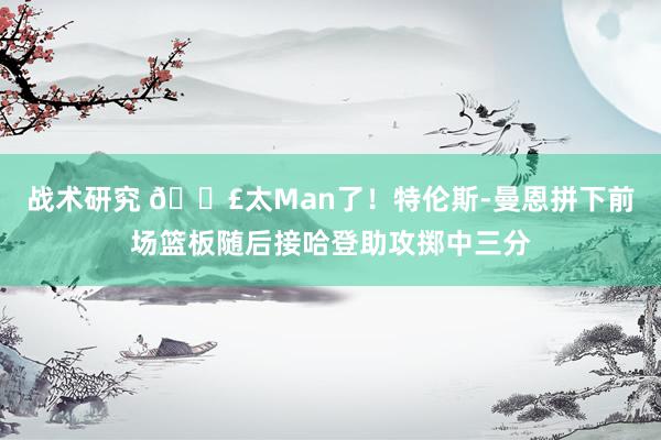 战术研究 💣太Man了！特伦斯-曼恩拼下前场篮板随后接哈登助攻掷中三分