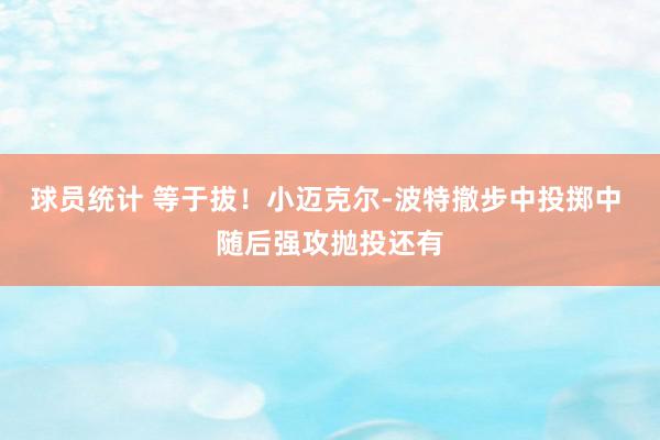 球员统计 等于拔！小迈克尔-波特撤步中投掷中 随后强攻抛投还有