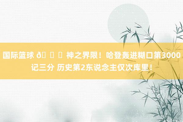 国际篮球 😀神之界限！哈登轰进糊口第3000记三分 历史第2东说念主仅次库里！