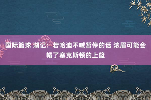 国际篮球 湖记：若哈迪不喊暂停的话 浓眉可能会帽了塞克斯顿的上篮