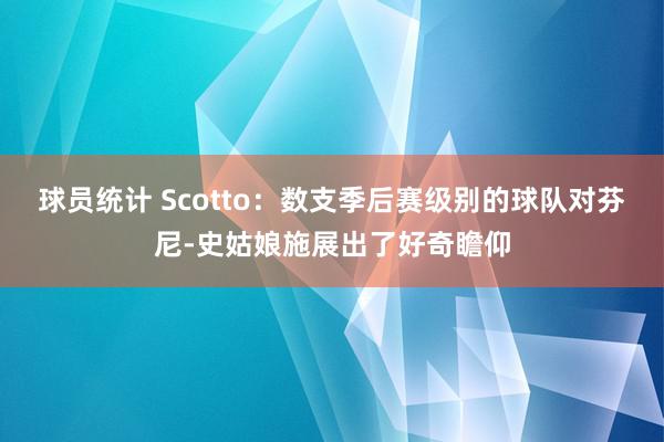 球员统计 Scotto：数支季后赛级别的球队对芬尼-史姑娘施展出了好奇瞻仰