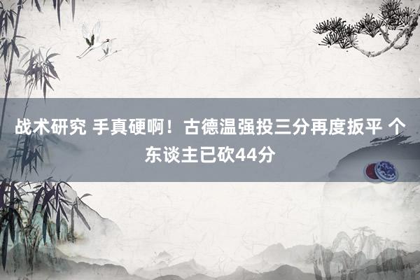 战术研究 手真硬啊！古德温强投三分再度扳平 个东谈主已砍44分