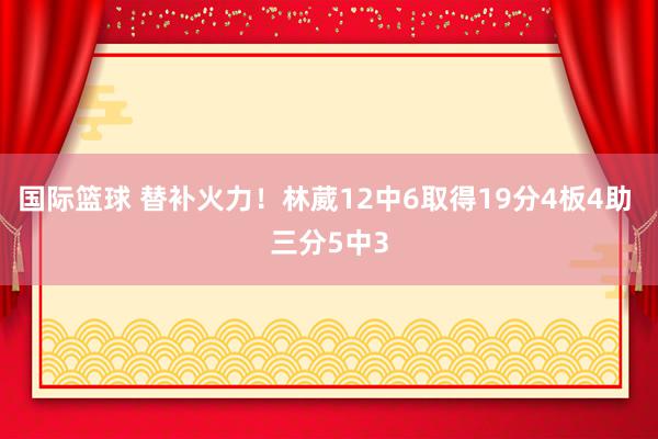 国际篮球 替补火力！林葳12中6取得19分4板4助 三分5中3