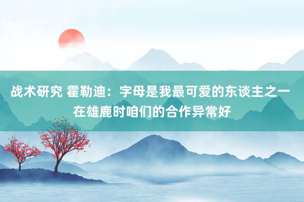 战术研究 霍勒迪：字母是我最可爱的东谈主之一 在雄鹿时咱们的合作异常好