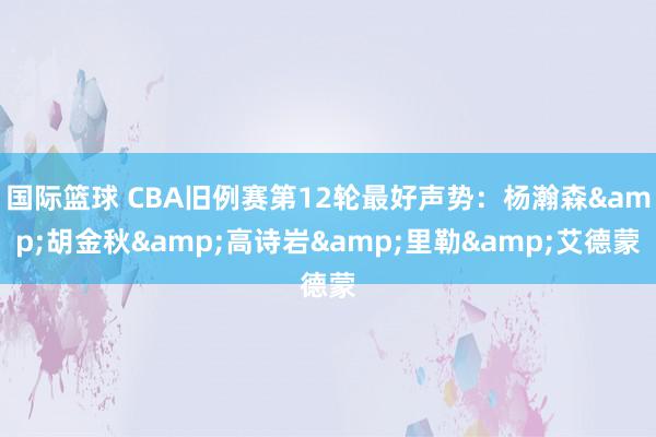 国际篮球 CBA旧例赛第12轮最好声势：杨瀚森&胡金秋&高诗岩&里勒&艾德蒙