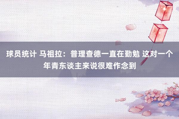 球员统计 马祖拉：普理查德一直在勤勉 这对一个年青东谈主来说很难作念到