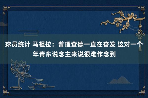 球员统计 马祖拉：普理查德一直在奋发 这对一个年青东说念主来说很难作念到