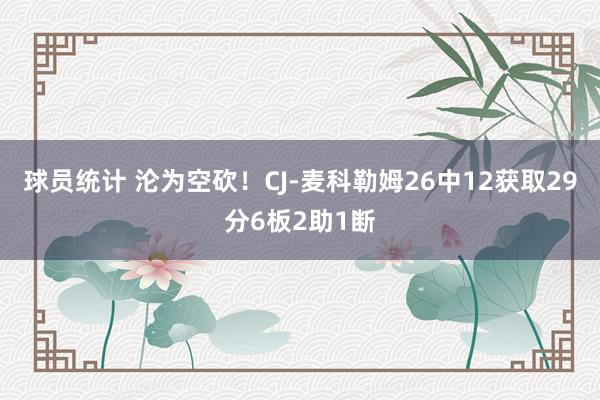 球员统计 沦为空砍！CJ-麦科勒姆26中12获取29分6板2助1断