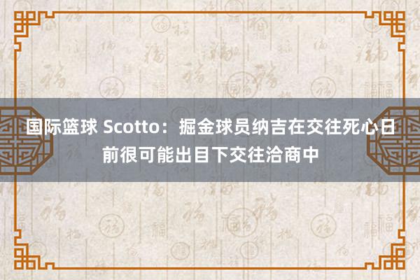 国际篮球 Scotto：掘金球员纳吉在交往死心日前很可能出目下交往洽商中