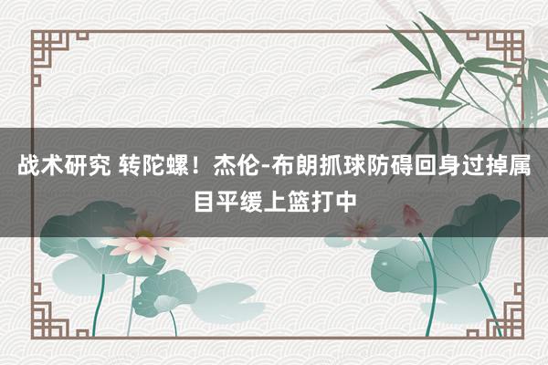 战术研究 转陀螺！杰伦-布朗抓球防碍回身过掉属目平缓上篮打中