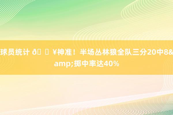 球员统计 🔥神准！半场丛林狼全队三分20中8&掷中率达40%